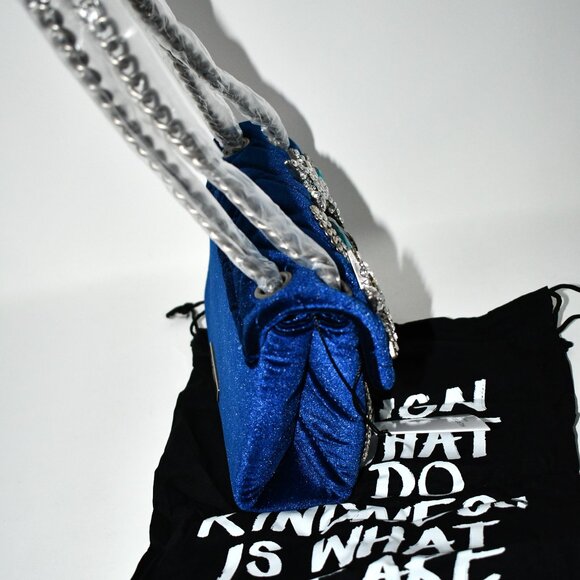 Kurt Geiger London Velvet MINI Kensington Novelty Crossbody Bag in Blue #5018780 - Picture 8 of 9